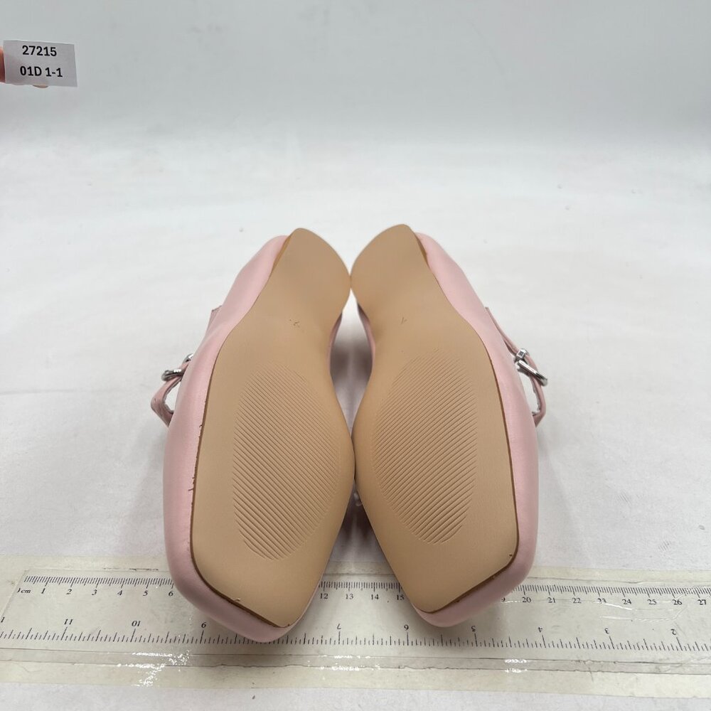 Pink Mary Jane Flats Adjustable Strap Comfortable Square Closed Toe Ballet Shoes - Picture 6 of 7